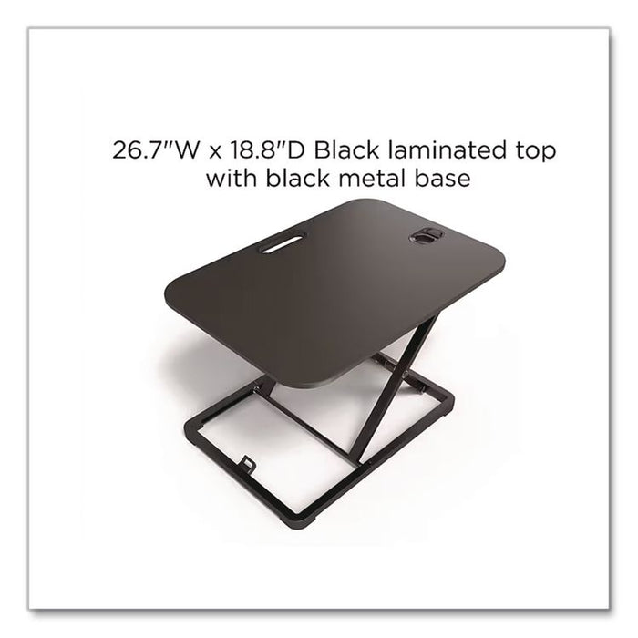 FlexFit Manual Rectangular Adjustable Desk Converter, 26.7 x 18.8 x 1.7 to 15.9, Black