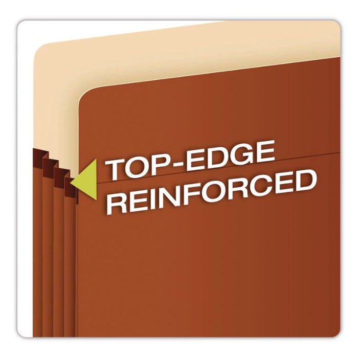 End Tab File Pocket, 3.5" Expansion, Letter Size, Redrope, 10/Box