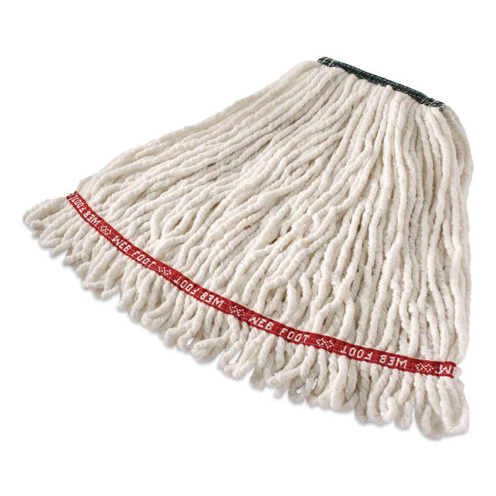Web Foot Shrinkless Wet Mop Head, 20 oz, 5" Headband, White