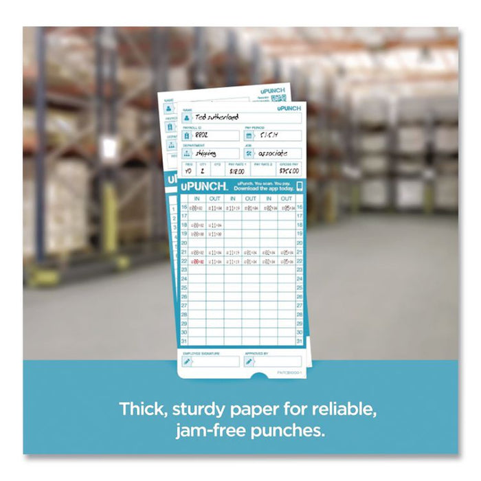 Pay-to-Punch Time Card for SB1200 Time Clock, Two Sides, 3.38 x 7.38, 100/Pack