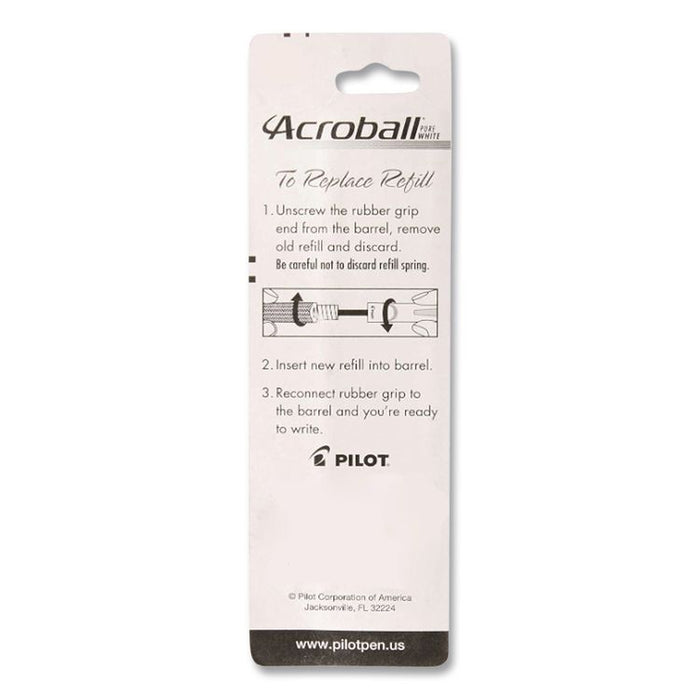 Refill for Pilot Acroball Advanced Ink Ballpoint Pens, Fine 0.7 mm Tip, Black Ink, 2/Pack