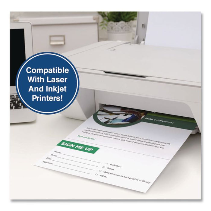 Perforated Paper, 92 Bright, Perforated 3.66" from Bottom, 8.5 x 11, White, 500 Sheets/Ream, 5 Reams/Carton