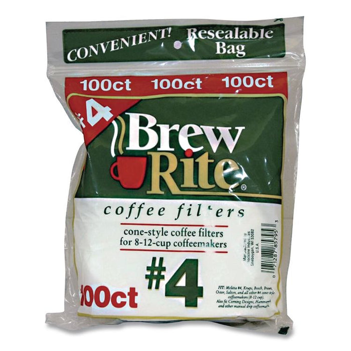 Paper Cone Filters, 8 to 12 Cup Size, Cone, 40/Pack