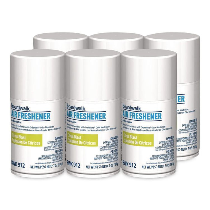Metered Air Freshener Refill, Citrus, 7 oz Aerosol Can, 6/Carton