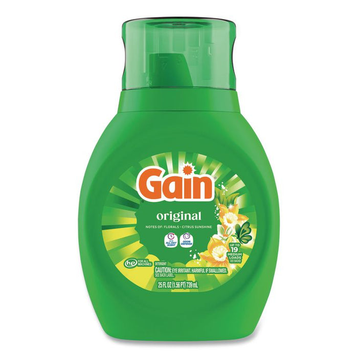 Liquid Laundry Detergent, Gain Original Scent, 25 oz Bottle, 6/Carton