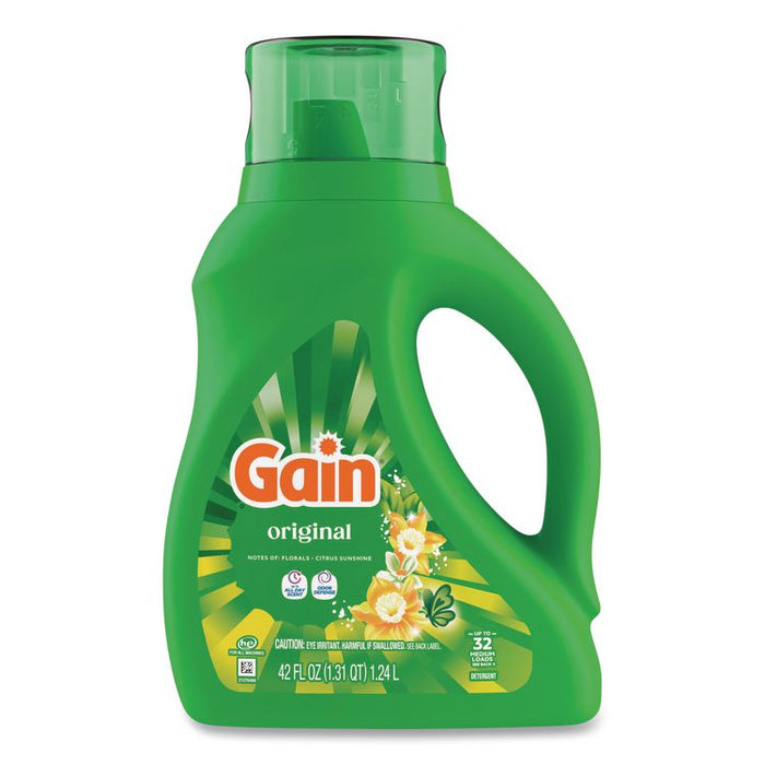 Liquid Laundry Detergent, Gain Original Scent, 46 oz Bottle, 6/Carton
