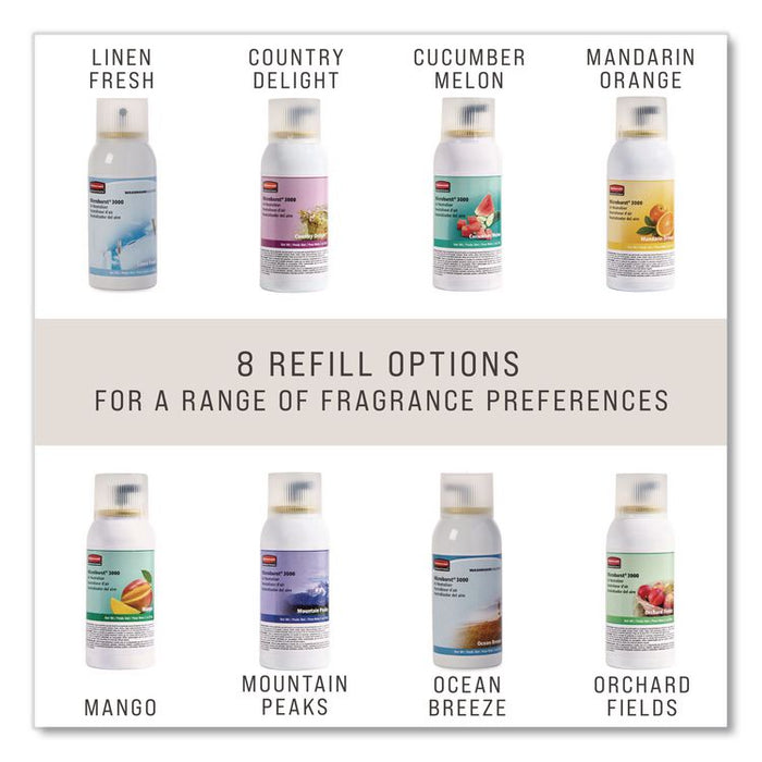 Microburst 3000 Refill, Mandarin Orange, 2 oz Aerosol Spray, 12/Carton