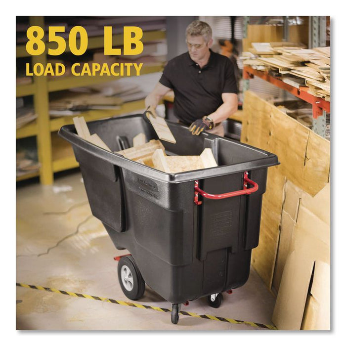 1 cu yd BRUTE Rotomolded Tilt Truck, 850 lb Capacity, Black