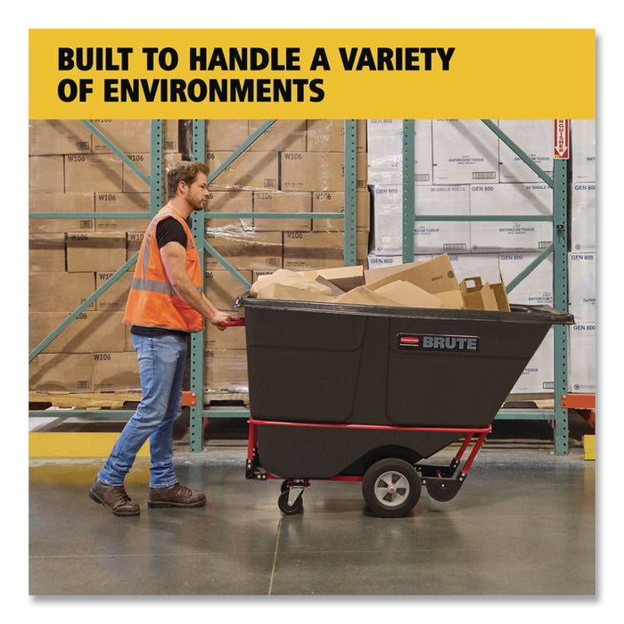 1 cu yd BRUTE Rotomolded Tilt Truck, 2,100 lb Capacity, Black