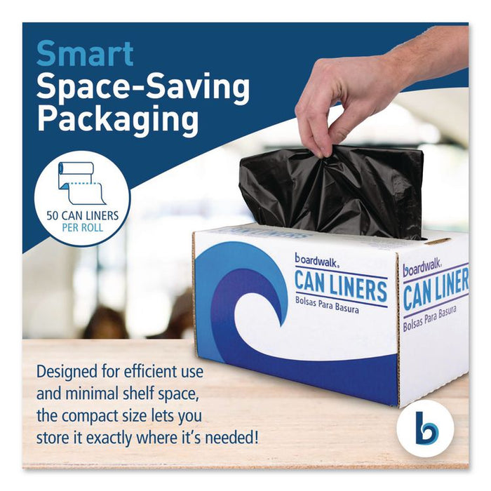 Reprocessed Resin Can Liners, 60 gal, 1.2 mil, 38 x 58, Black, 50 Bags/Carton