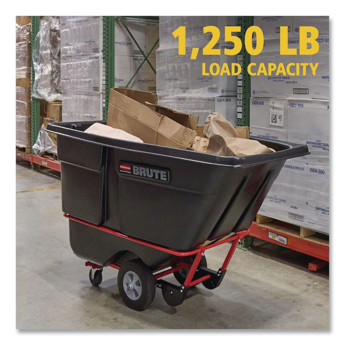1 cu yd BRUTE Rotomolded Tilt Truck, 1,250 lb Capacity, Black