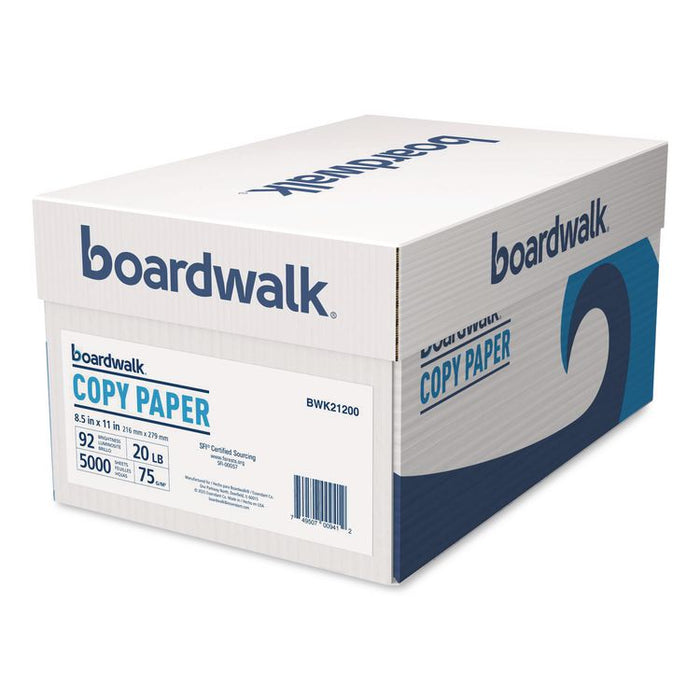 Copy Paper, 92 Bright, 20 lb Bond Weight, 8.5 x 11, White, 500 Sheets/Ream, 10 Reams/Carton, 40 Cartons/Pallet