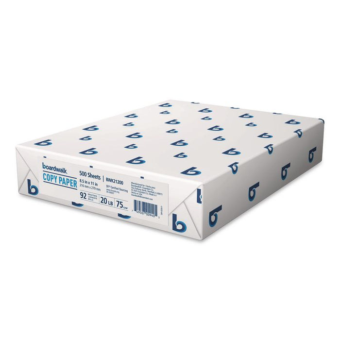 Copy Paper, 92 Bright, 20 lb Bond Weight, 8.5 x 11, White, 500 Sheets/Ream, 10 Reams/Carton, 40 Cartons/Pallet