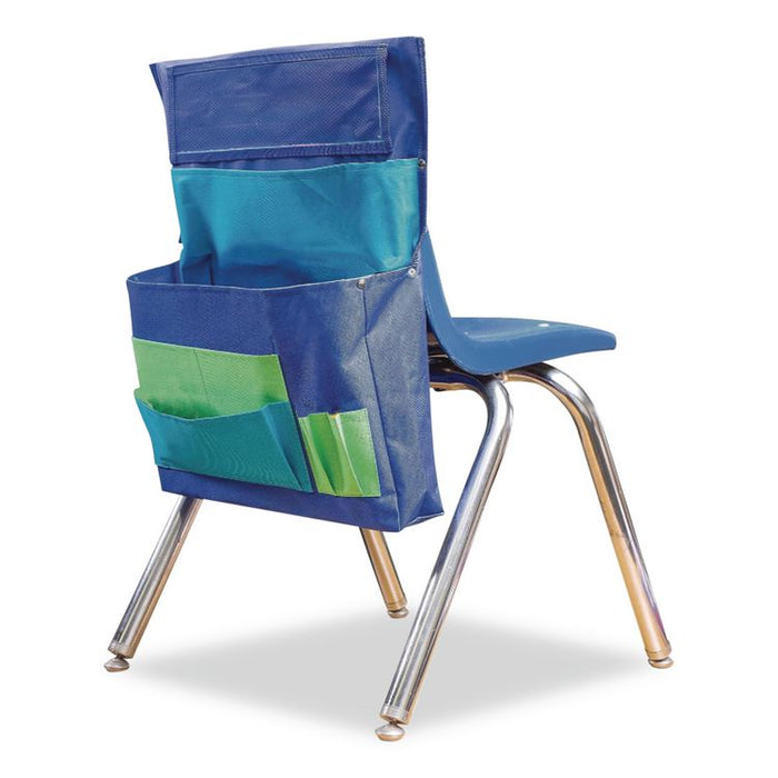 Chair Pocket, 15.5 x 18, Canvas, Blue/Teal/Lime