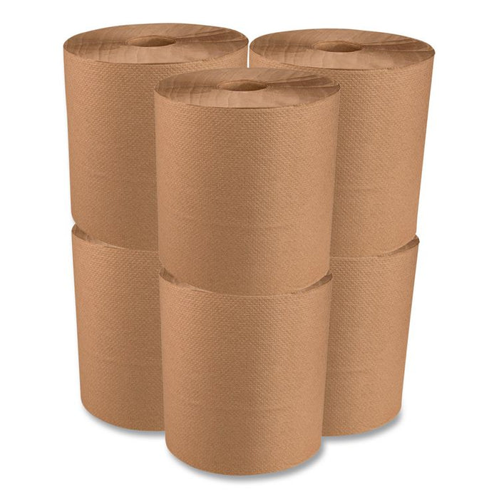 Brown Roll Towel, 1-Ply, 7.87" x 800 ft, Brown, 6 Rolls/Carton