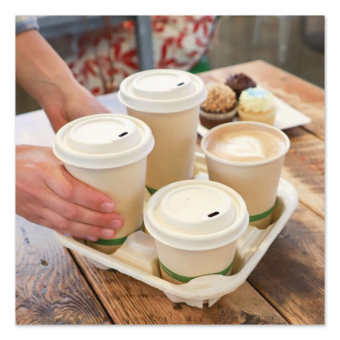 Fiber Lids for Cups, Fits 10 to 20 oz Hot Cups, Natural, 1,000/Carton