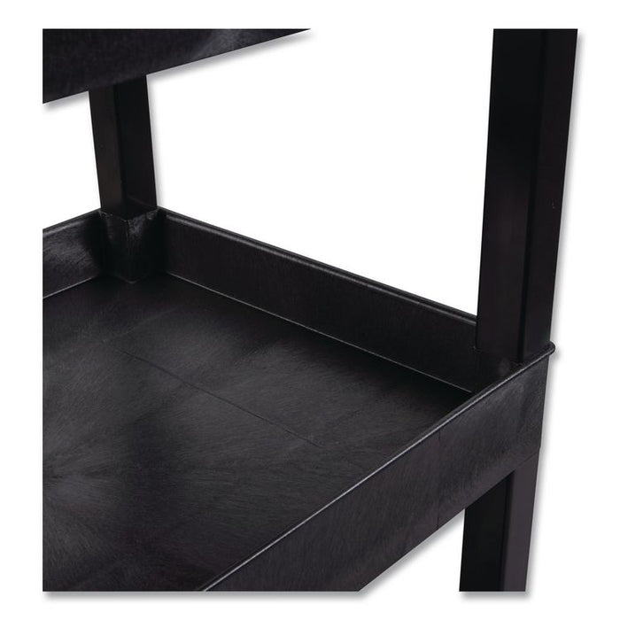 TUFFY XL Three-Shelf Heavy-Duty Multipurpose Utility Cart, Plastic, 375 lb Capacity, 35.25" x 18" x 37.25", Black