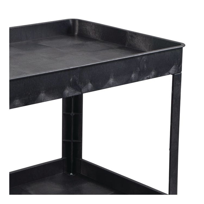 WORKLOAD Two-Shelf Heavy-Duty Industrial Utility Cart, Plastic, 500 lb Capacity, 45.5" x 25.5" x 33", Black