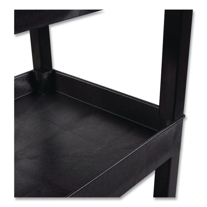ENDURA Three-Shelf Utility Cart, Plastic, 300 lb Capacity, 26.5" x 18.5" x 39.25", Black