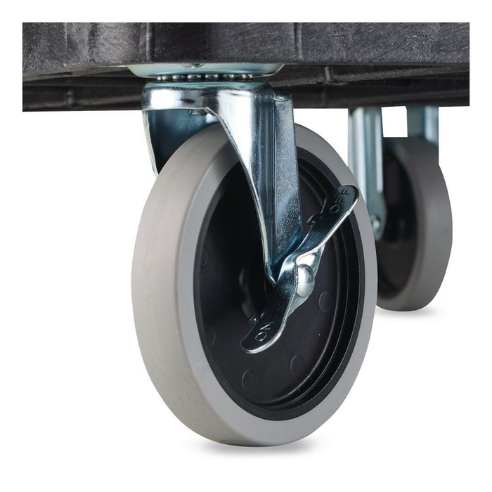 WORKLOAD Two-Shelf Heavy-Duty Industrial Utility Cart, Plastic, 500 lb Capacity, 45.5" x 25.5" x 33", Black
