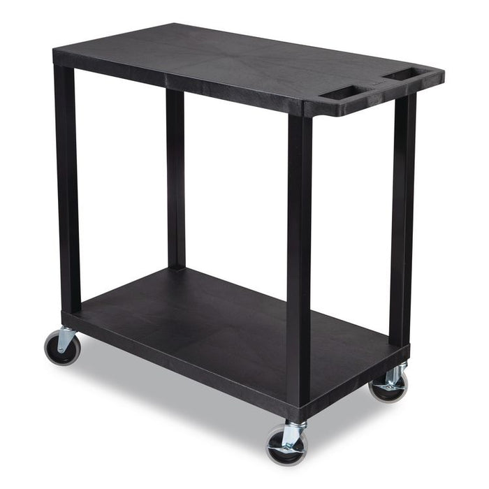 TUFFY XL Two-Shelf Multipurpose Utility Cart, Plastic, 400 lb Capacity, 35.25" x 18" x 33, Black
