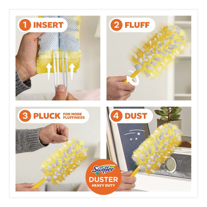 Heavy Duty Dusters Refill, Dust Lock Fiber, Unscented, Yellow, 6/Box