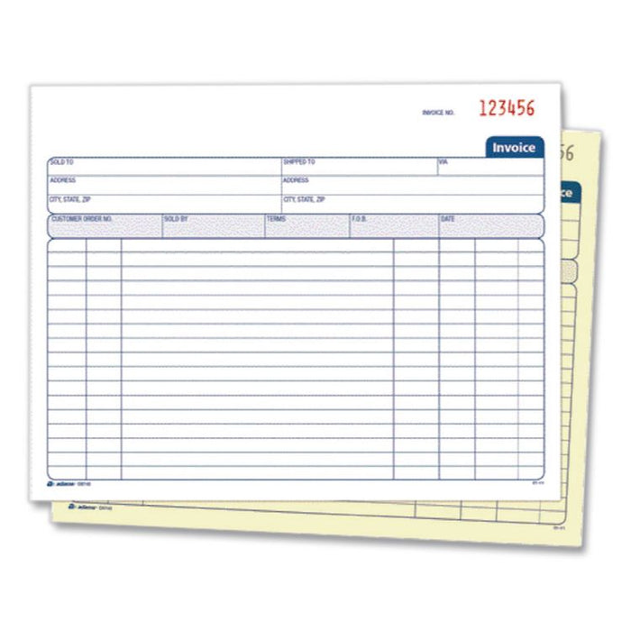 Multipart General-Purpose Invoice Pad, Two-Part Carbonless, 8.38 x 6.69, 50 Forms Total