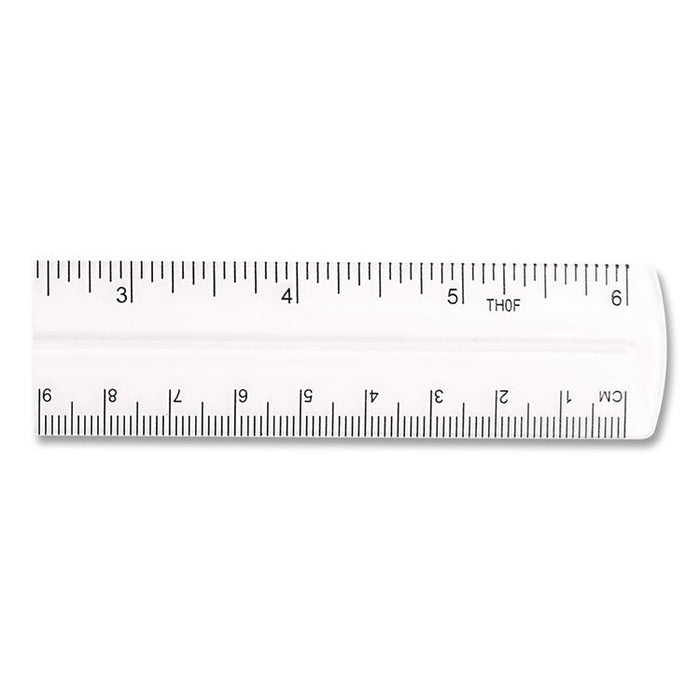 Transparent Shatter-Resistant Plastic Ruler, Standard/Metric, 12" Long, Clear