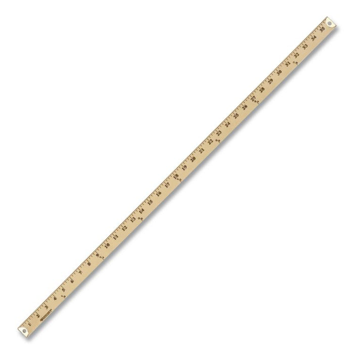 Wood Yardstick with Metal Ends, 36" Long. Clear Lacquer Finish
