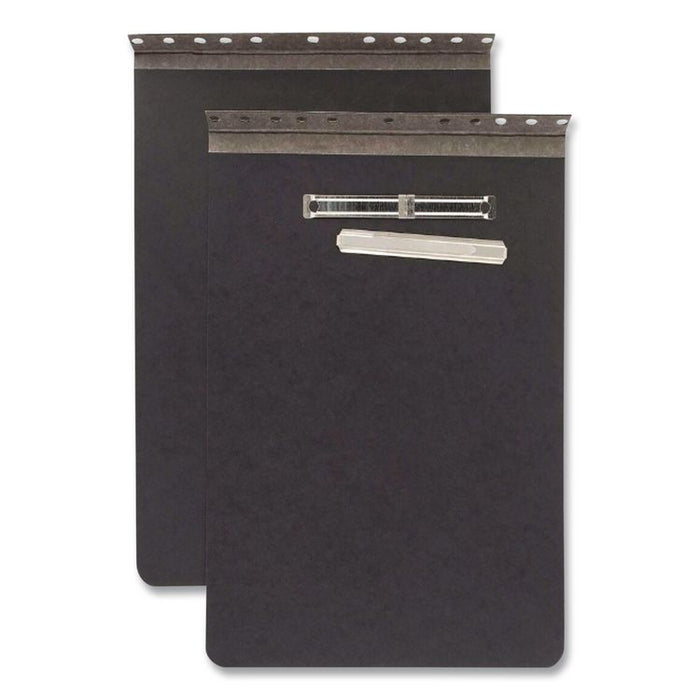 PRESSTEX Report Cover with Tyvek Reinforced Hinge, Top Bound, Two-Piece Prong Fastener, 2" Capacity, 11 x 14, Black/Black