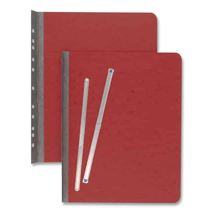 Presstex Report Cover with Tyvek Reinforced Hinge, Two-Piece Prong Fastener, 3" Capacity, 8.5 x 11, Executive Red