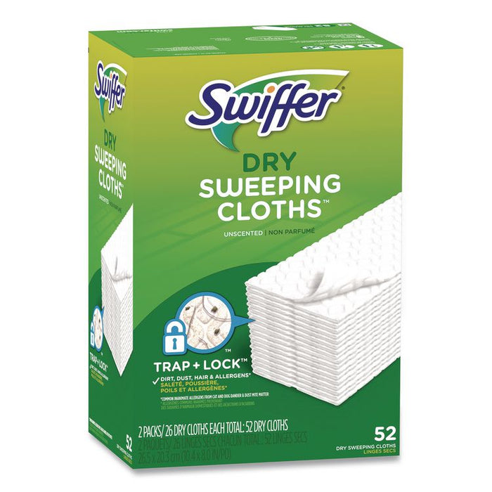 Dry Refill Cloths, 1-Ply, 10.4" x 8", White, 52/Pack