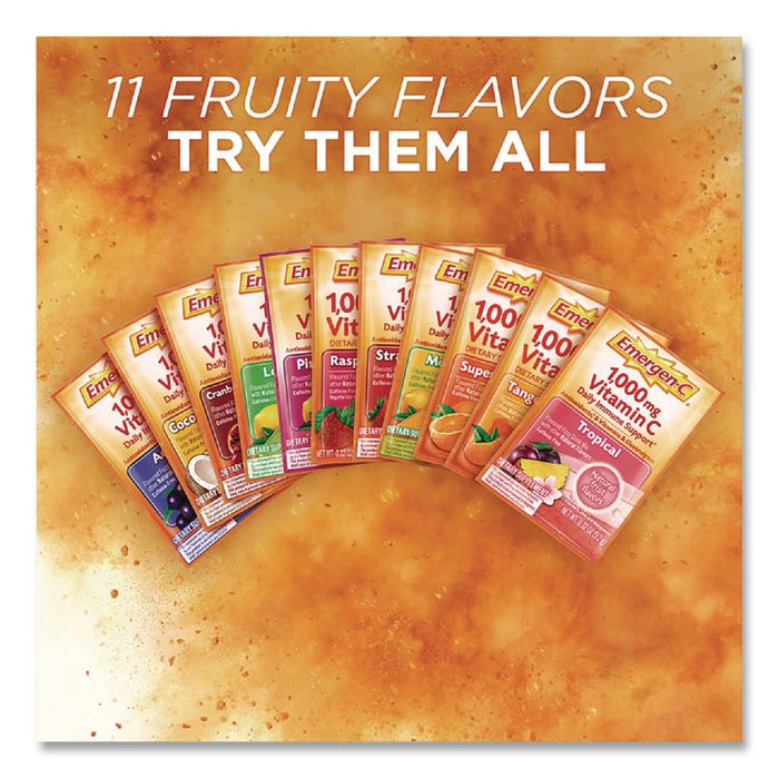Vitamin C Drink Mix, 1,000 mg Vitamin C, Raspberry, 60/Pack