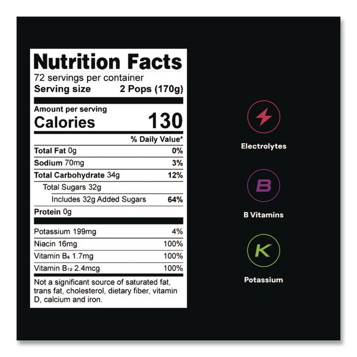 Body Quencher Electrolyte Freezer Pops Variety Pack, Assorted Flavors, 144/Carton
