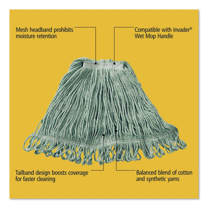 Super Stitch Blend Mop, Green Headband, Cotton/Synthetic, Medium, Green