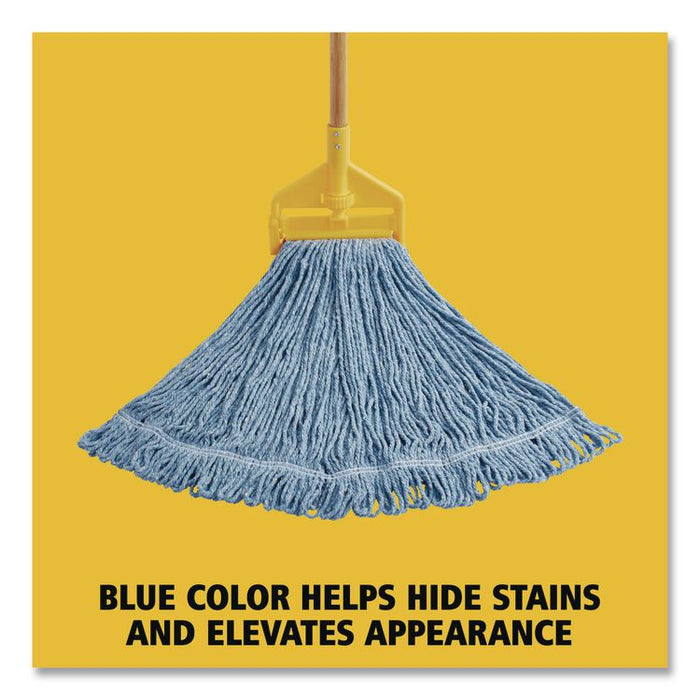 Super Stitch Blend Mop, Green Headband, Cotton/Synthetic, Medium, Blue
