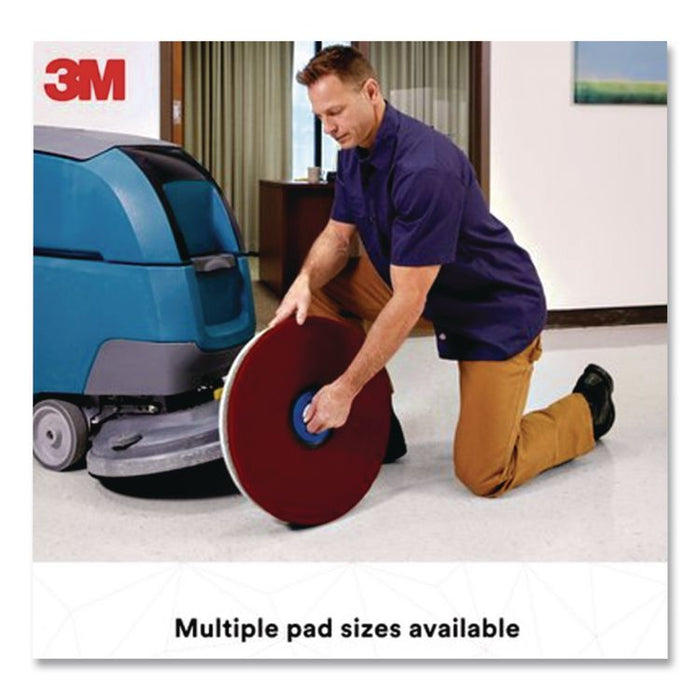 Low-Speed Buffer 5100 Floor Pads, 11" Diameter, Red, 5/Carton
