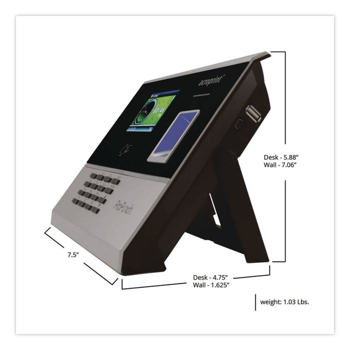 ProPunch Biometric Time Clock, 3,000 Employees, Black/Silver