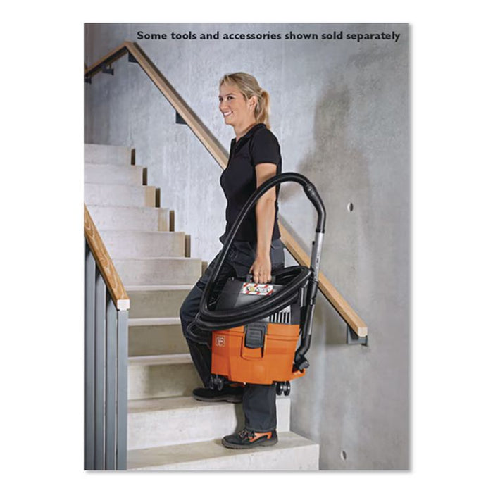 Turbo I Wet/Dry Vacuum/Dust Extractor, 5.8 gal Tank Capacity, Orange/Black