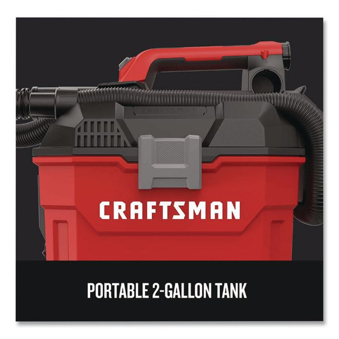 V20 Li-Ion Wet/Dry Vacuum (Tool Only) (Reconditioned), 2 gal Tank Capacity, Red/Black