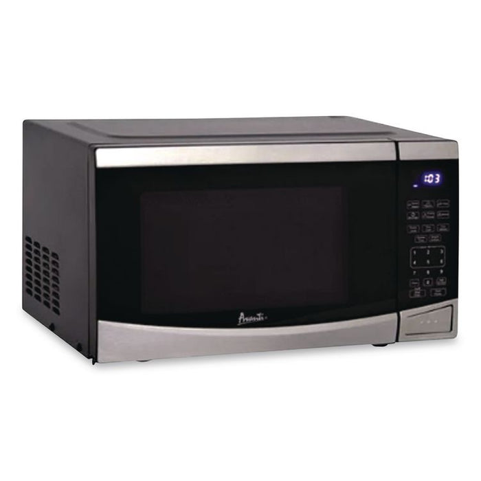 0.9 cu ft Stainless Steel Countertop Microwave, 900 W, Stainless Steel/Black