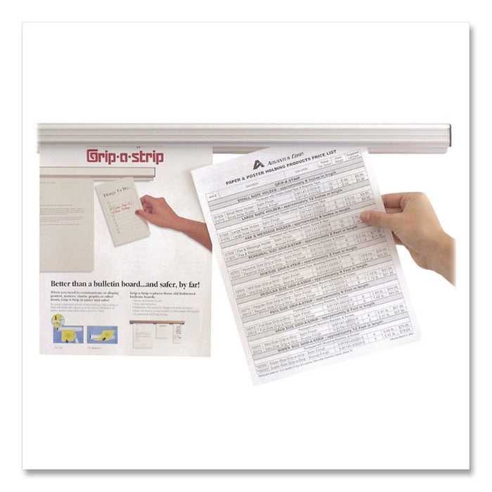 Grip-A-Strip Display Rails, 1.5" x 36", Satin Aluminum