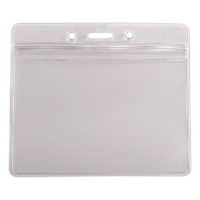 Resealable Badge Holders Combo Pack with 36" Lanyard, Horizontal, Frost 4.13" x 3.75" Holder, 3.88" x 2.63" Insert, 20/Pack