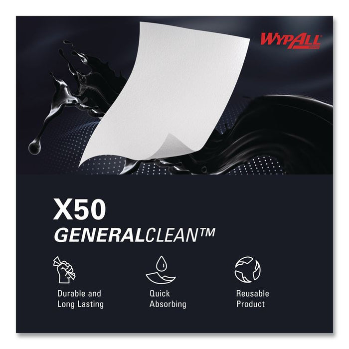 GeneralClean X50 Cleaning Cloths, 12 x 12.5, White, 84/Pack, 12 Packs/Carton