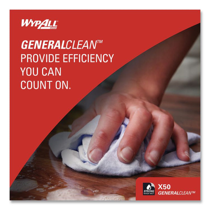 GeneralClean X50 Cleaning Cloths, 12 x 12.5, White, 84/Pack, 12 Packs/Carton