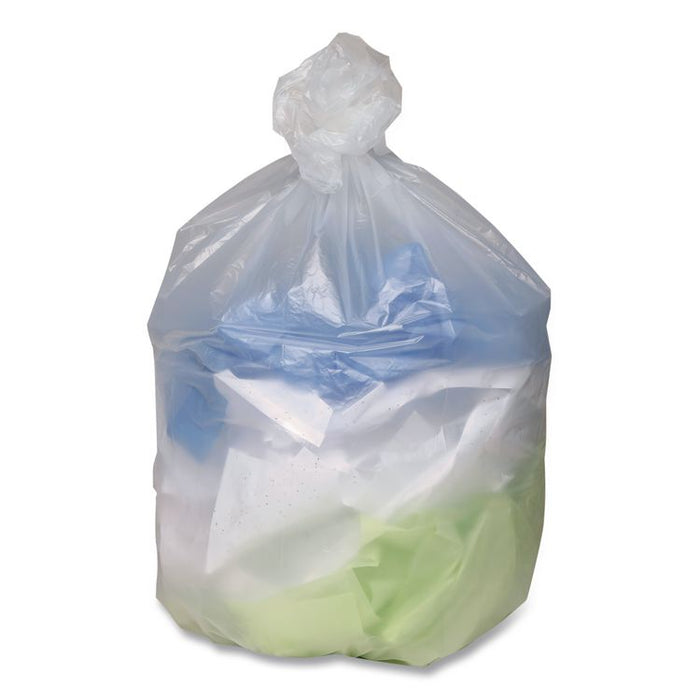 Can Liners, 10 gal, 7.87 mic, 24" x 24", Natural, 25 Bags/Roll, 20 Rolls/Carton