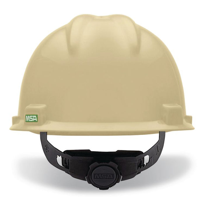 V-Gard Hard Hats, Vented, Front Brim, Fas-Trac III Ratchet Suspension, One Size Fits Most (6.5 to 8), Light Buff