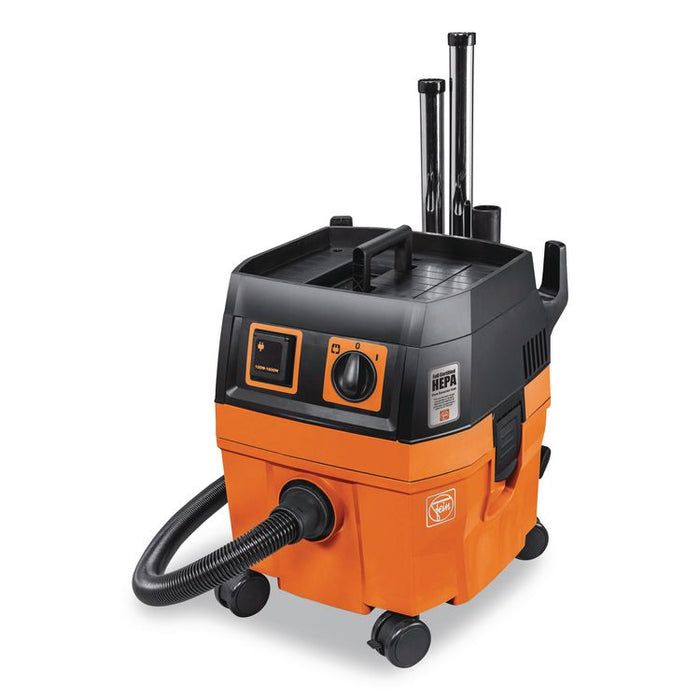 Turbo I PRO Set HEPA Wet/Dry Dust Extractor Vacuum, 5.8 gal Tank Capacity, Orange/Black