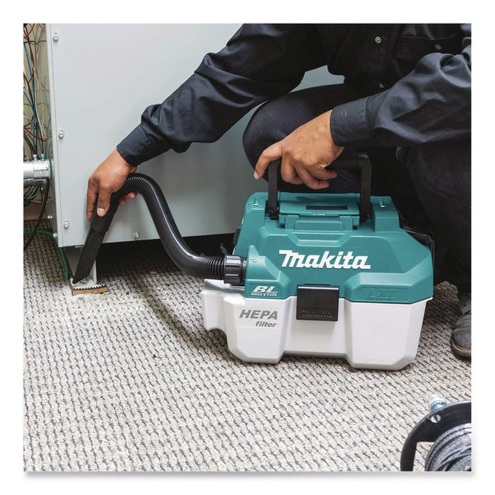 LXT 18 V Li-Ion HEPA Dust Extractor/Vacuum (Tool Only), 2 gal Tank Capacity, Black/Teal/White
