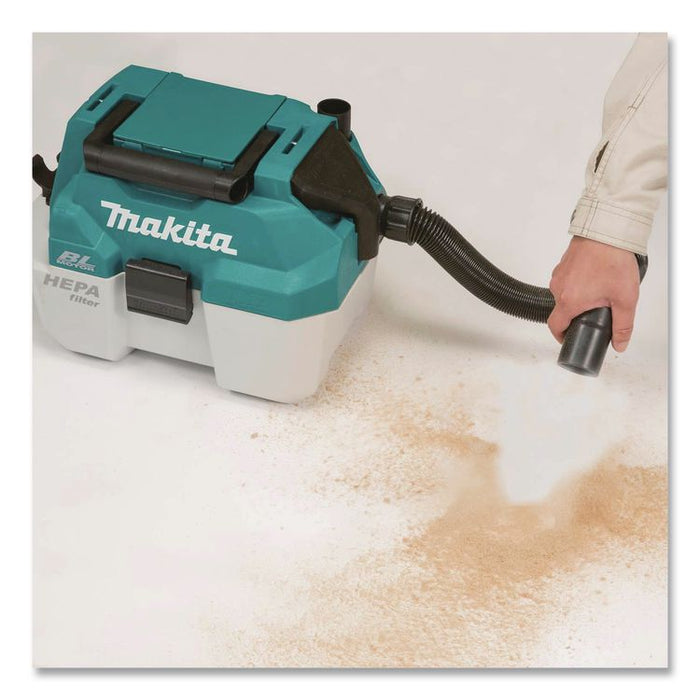 LXT 18 V Li-Ion HEPA Dust Extractor/Vacuum (Tool Only), 2 gal Tank Capacity, Black/Teal/White